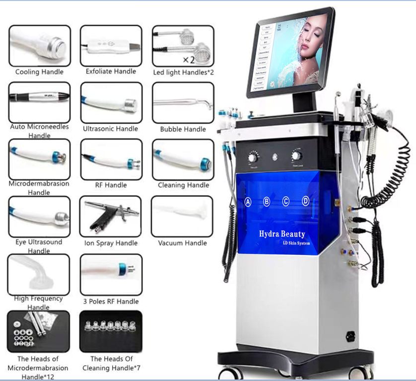 14 in 1 Hydro Dermabrasion Machine Oxygen Jet Hydra Beauty Hydrodermabrasion Facial Machine