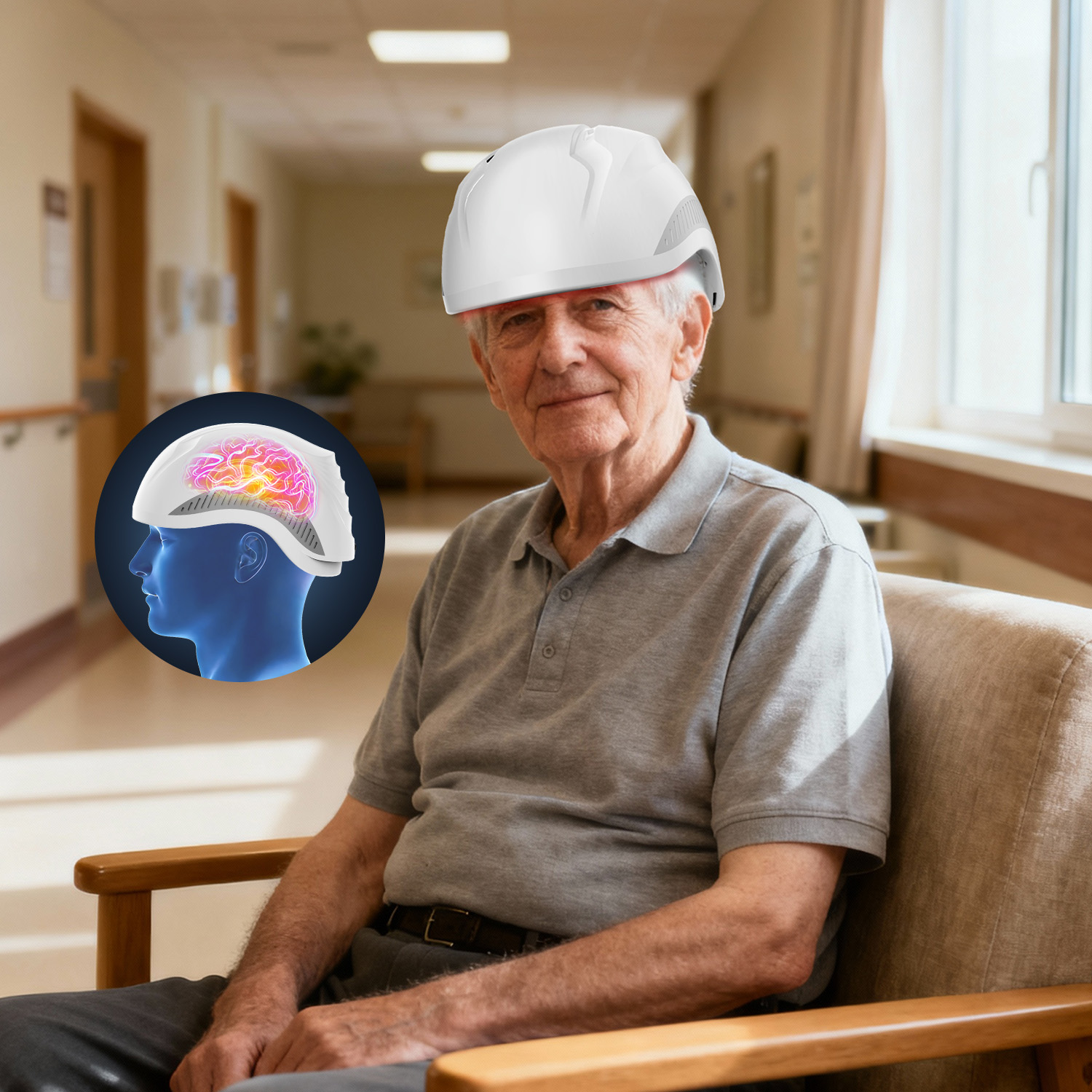 Portable Near Infrared 810nm 1070nm LED Light Therapy Photobiomodulation Brain Helmet With APP Control System