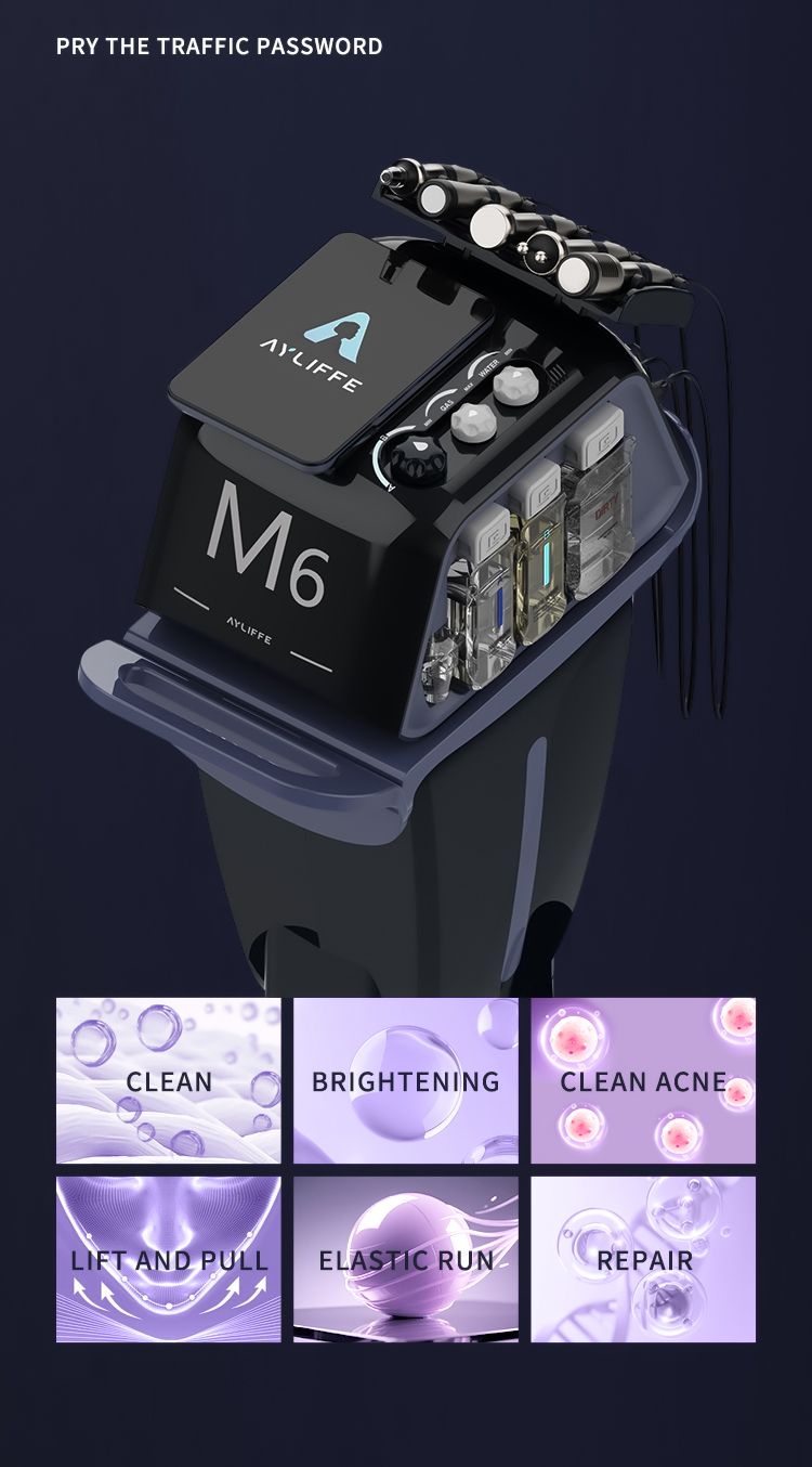 6IN1 Multi-Functional H2O2 Aqua Peel Facial Pore Cleaning Machine Skin Rejuvenation Oxygen Jet Dermabrasion Targeted Eye Area