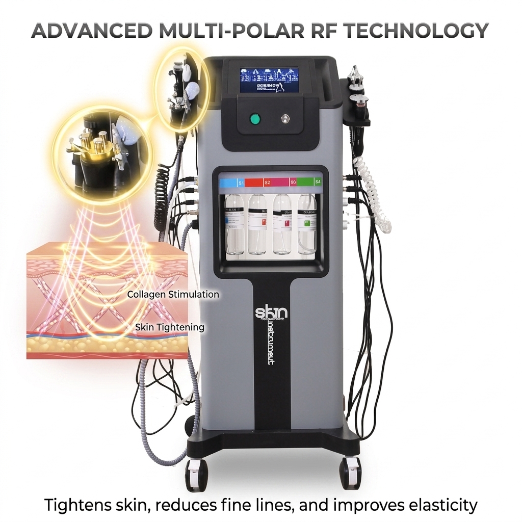 Professional 8 in 1 Hydro Dermabrasion Aqua Peel Oxygen Bubble Blackhead Remover Facial Machine for Spa