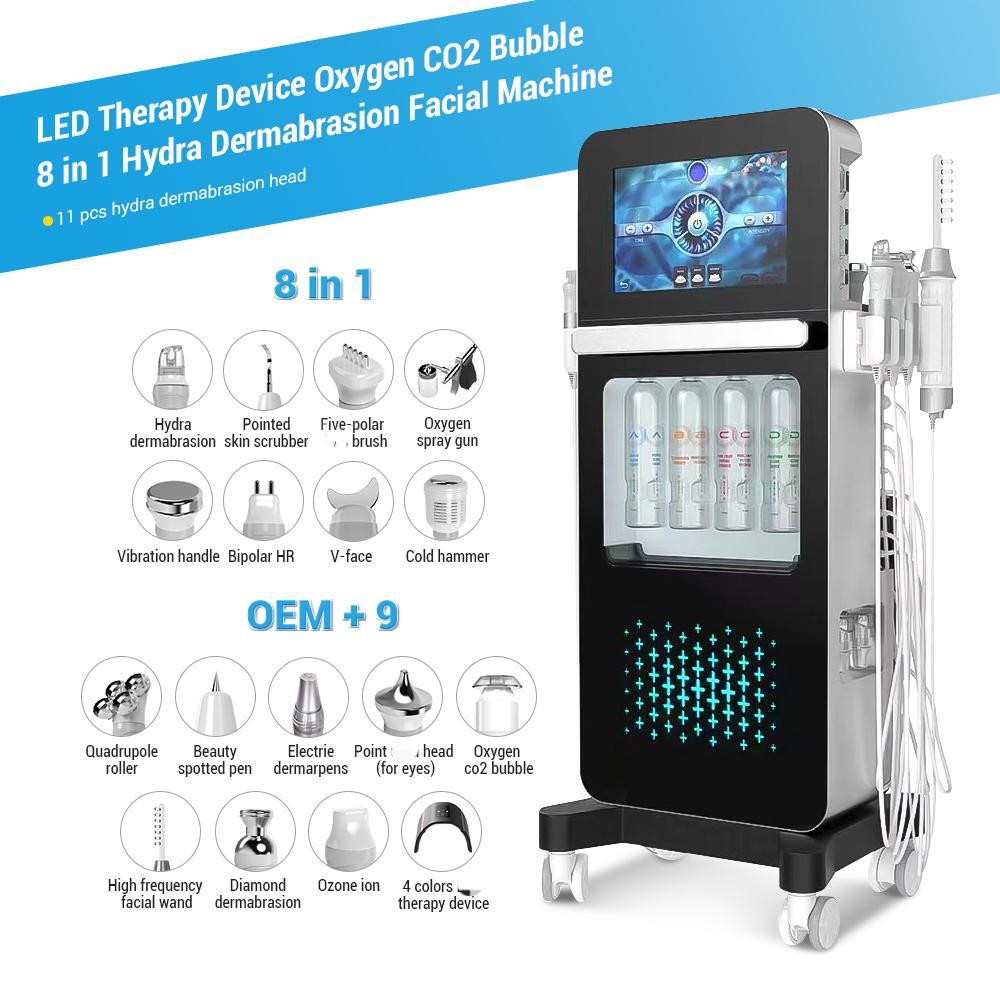Newest Vertical 17 in 1 Blackhead Removal Hydra Oxygen Co2 Bubble Hydro Dermabrasion Facial Machine Professional