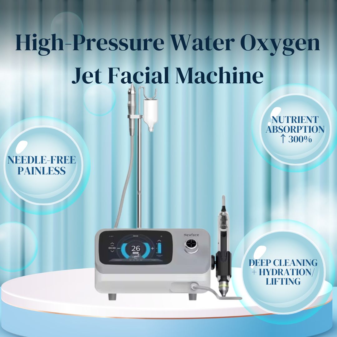 Professional 2-in-1 High-Pressure Hydro Oxygen Jet Facial Machine with Dermabrasion EU Plug Hydrating Eye Pore Vacuum Skin Care