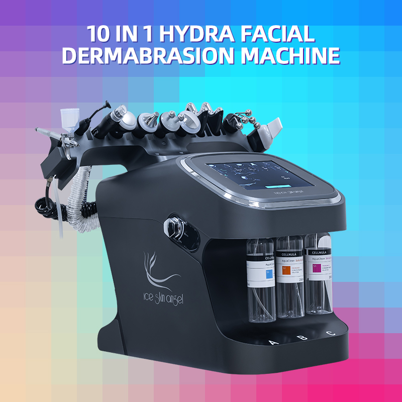 Black Desktop Hydra Bubble 10/11 Hydro Dermabrasion Facial Machine Nano Oxygen Jet US/UK Compatible Face Body Salon Use