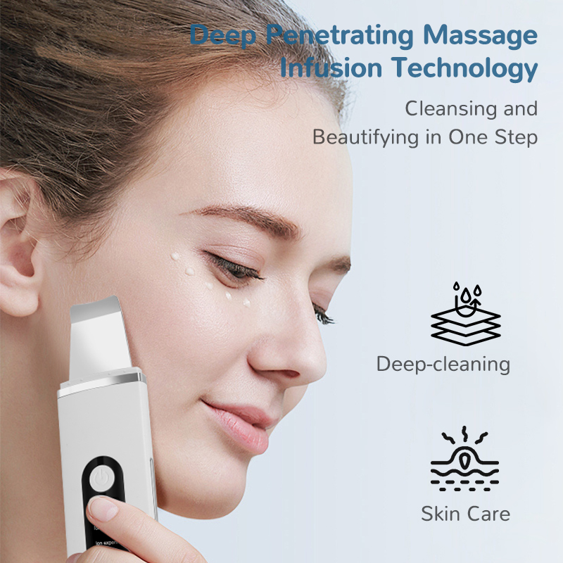 Electric Ultrasonic Waterproof Hand Held Household Skin Peeling Machine Pore Cleaner Facial Cleanser Blackhead Remover Beauty