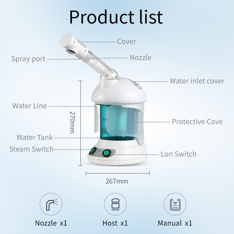 KSKIN OEM/ODM Custom Hot Sale Face Mist Spray Machine Portable Facial Steamer for Face Professional Ionic Facial Steamer