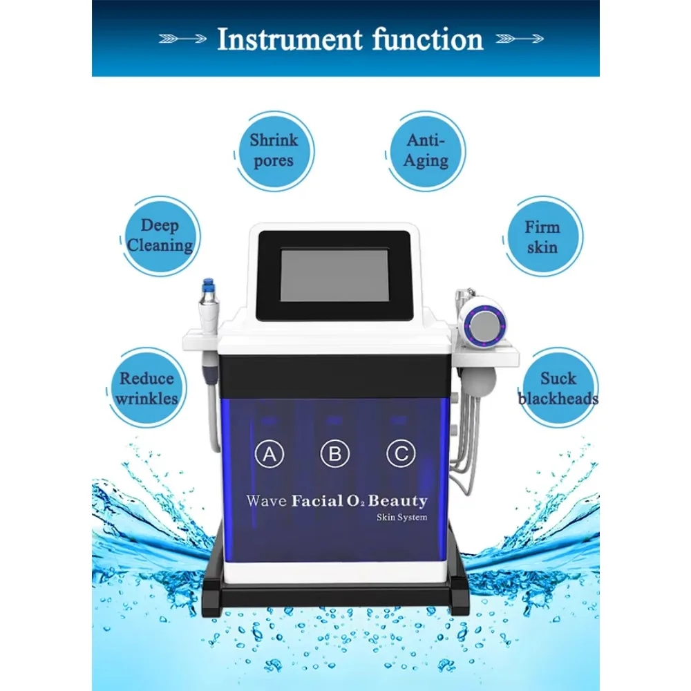 5 in 1 Desktop Hydro Bubble Water Dermabrasion Face Cleaning BIO Microcurrent Face Care Machine