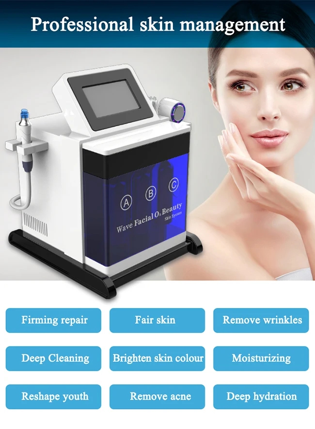 5 in 1 Desktop Hydro Bubble Water Dermabrasion Face Cleaning BIO Microcurrent Face Care Machine