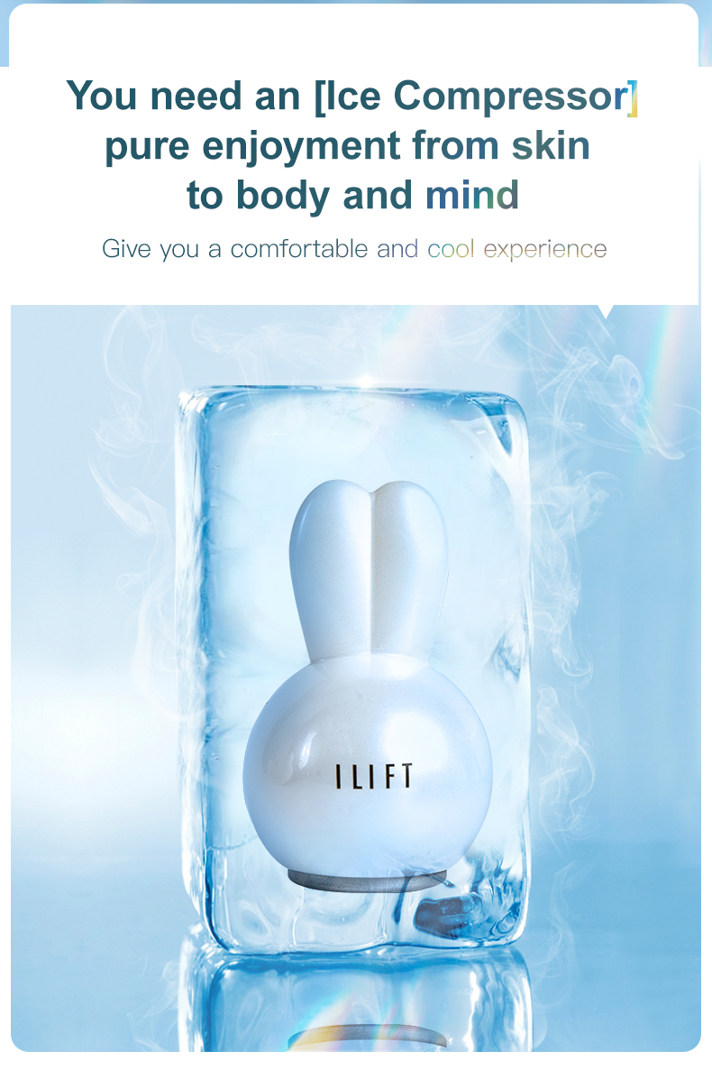 Handheld Cute Rabbit Cryo Facial Machine Freezing Facial Tool Cooling Gadget Mini Ice Globe Cryo Skin for Gift