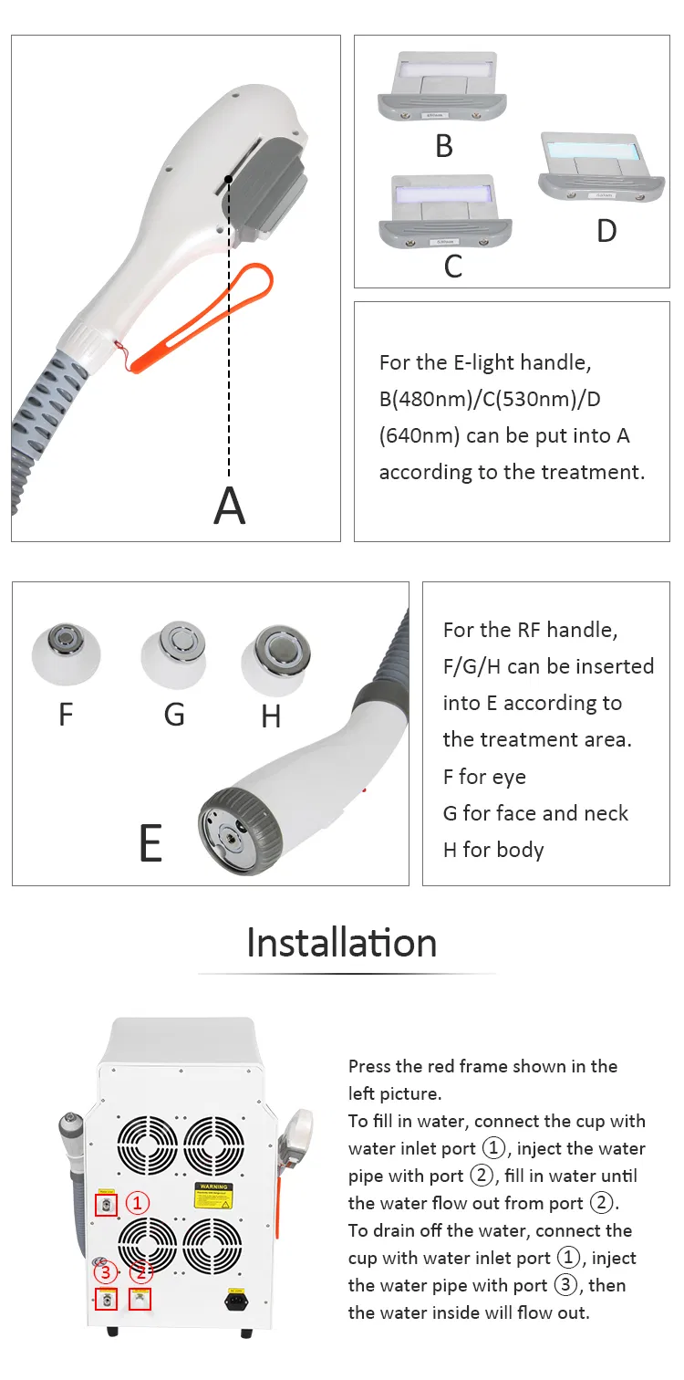 Medical CE Approved IPL Aesthetic Laser Hair Removal Elight Facial Permanent Hair Removal Machine