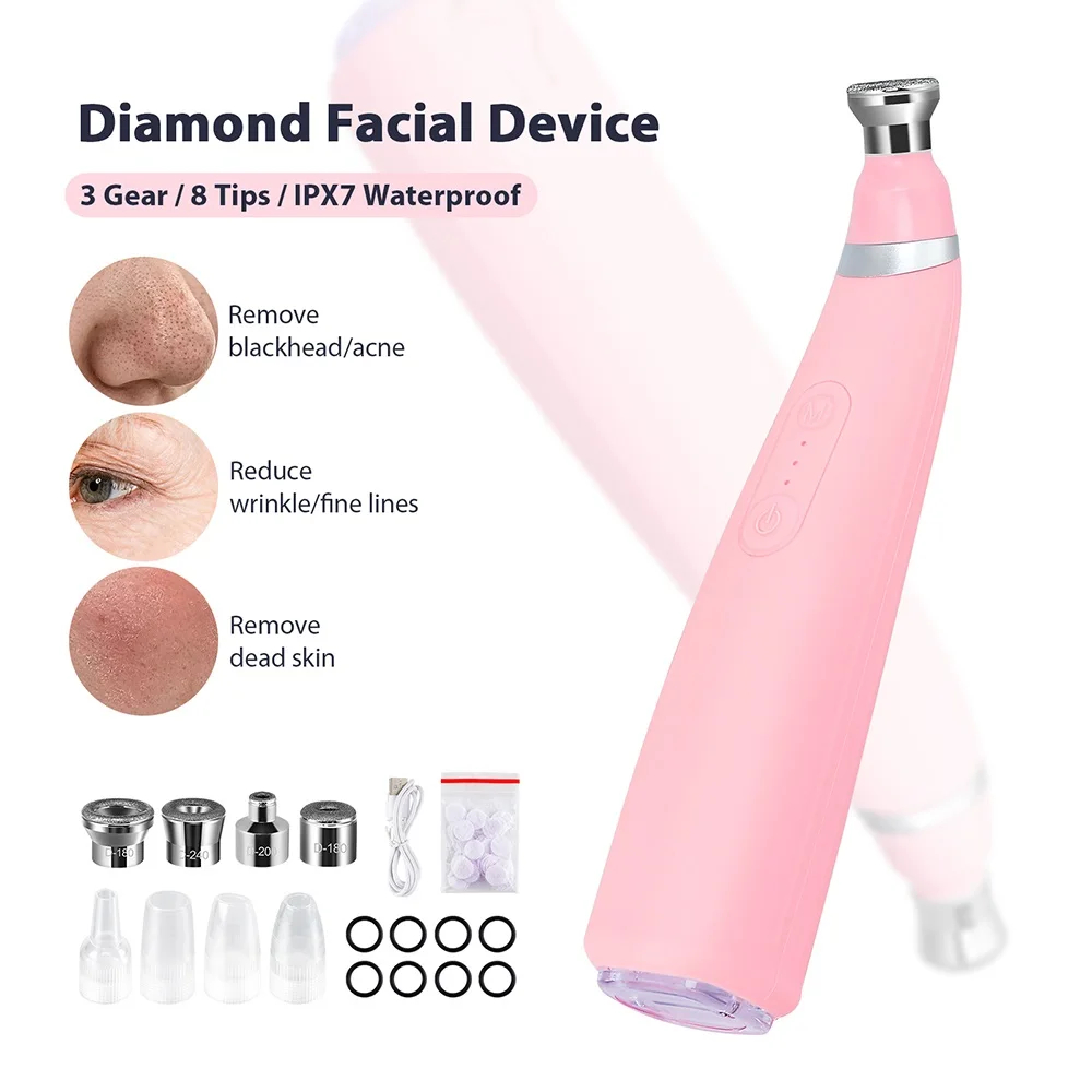 K Handheld 2 in 1 Wrinkle Removal Microdermabrasion Machine for Blackhead Removal Deep Cleansing Machine Dead Skin Removal