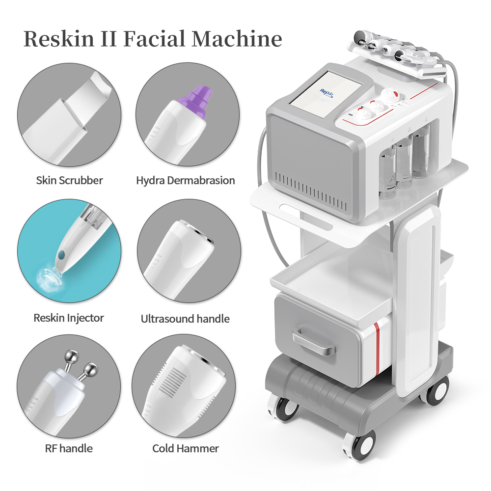 6-in-1 Needle-Free Hydra Oxygen Jet Facial Machine with Vacuum Technology for Hydrating &amp; Skin Whitening US/IT Plug Compatible