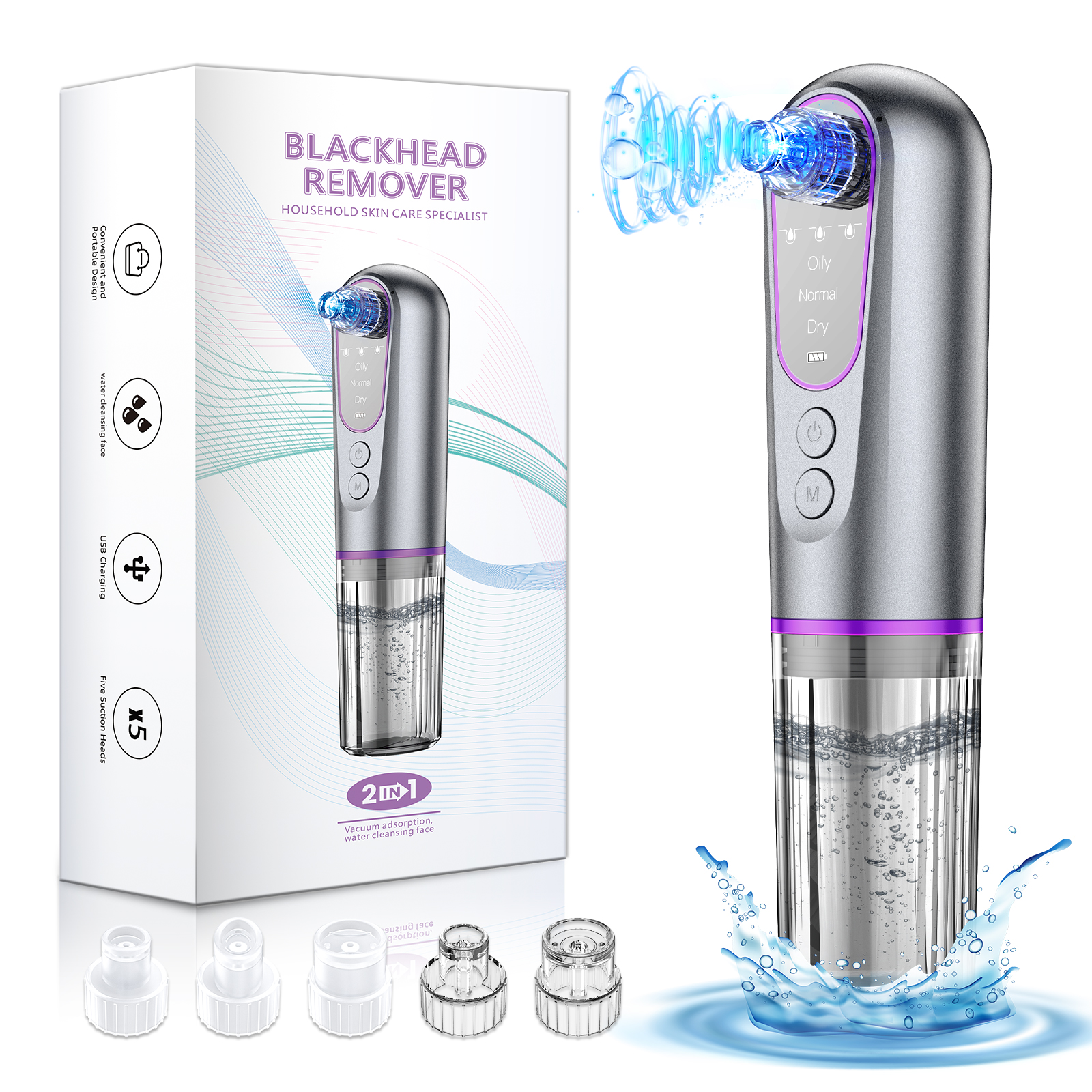 Pore Vacuum Blackhead Remover Multi-functional Facial Smart Handheld Suction Machine Electric Blackhead Remover Vacuum