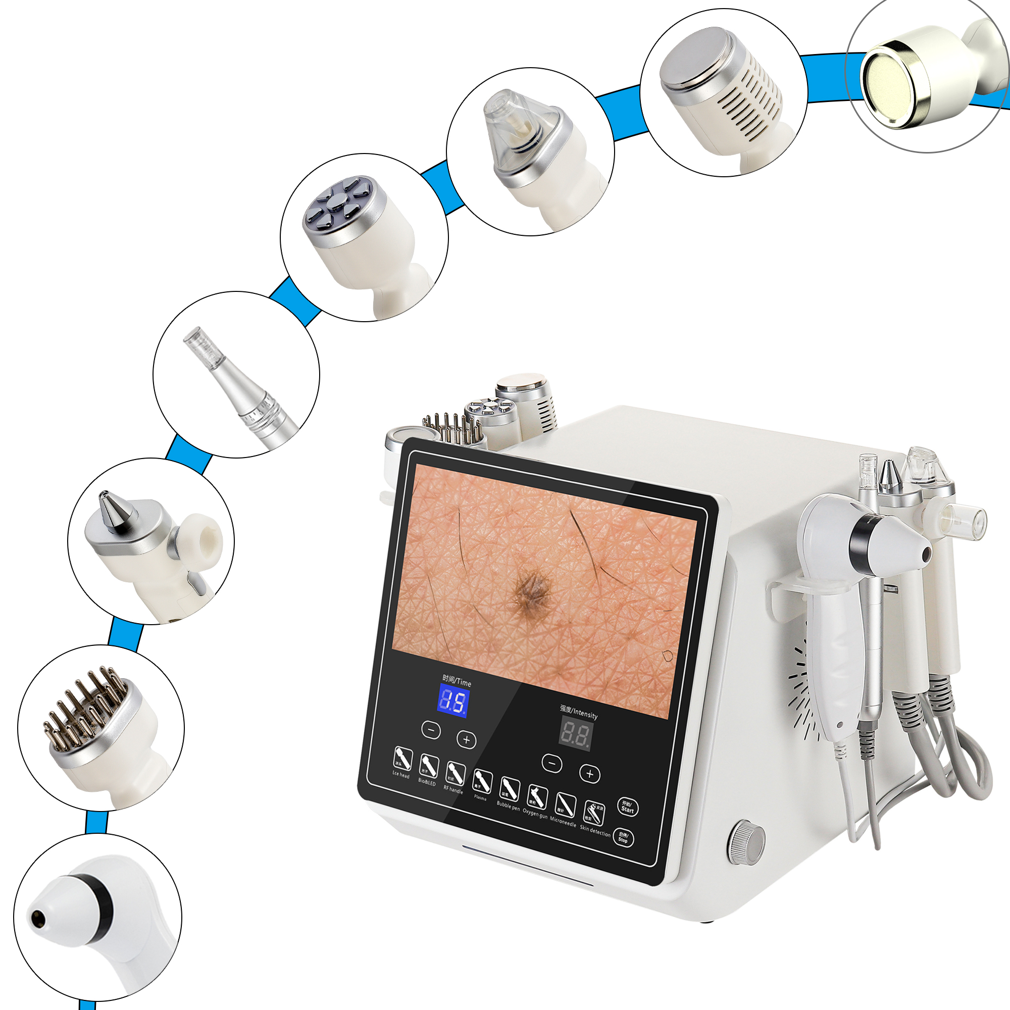 Multifunctional Skin Analyzer 8 in 1 Facial Beauty Machine for Deep Cleaning