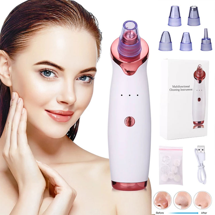 Professional Portable Electric Face Vacuum Suction Blackhead Cleaner Tool Rechargeable Vacuum Blackhead Remover Tools