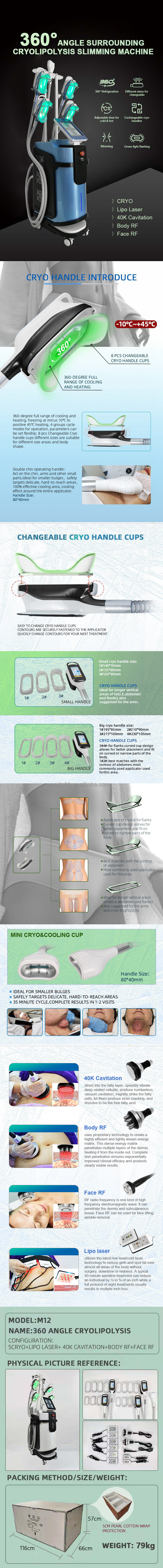 Hot Selling RF Cryotherapy Machine 360 Fat Freezing & Body Shaping Cold Lipolysis Face Sculpting Beauty Equipment