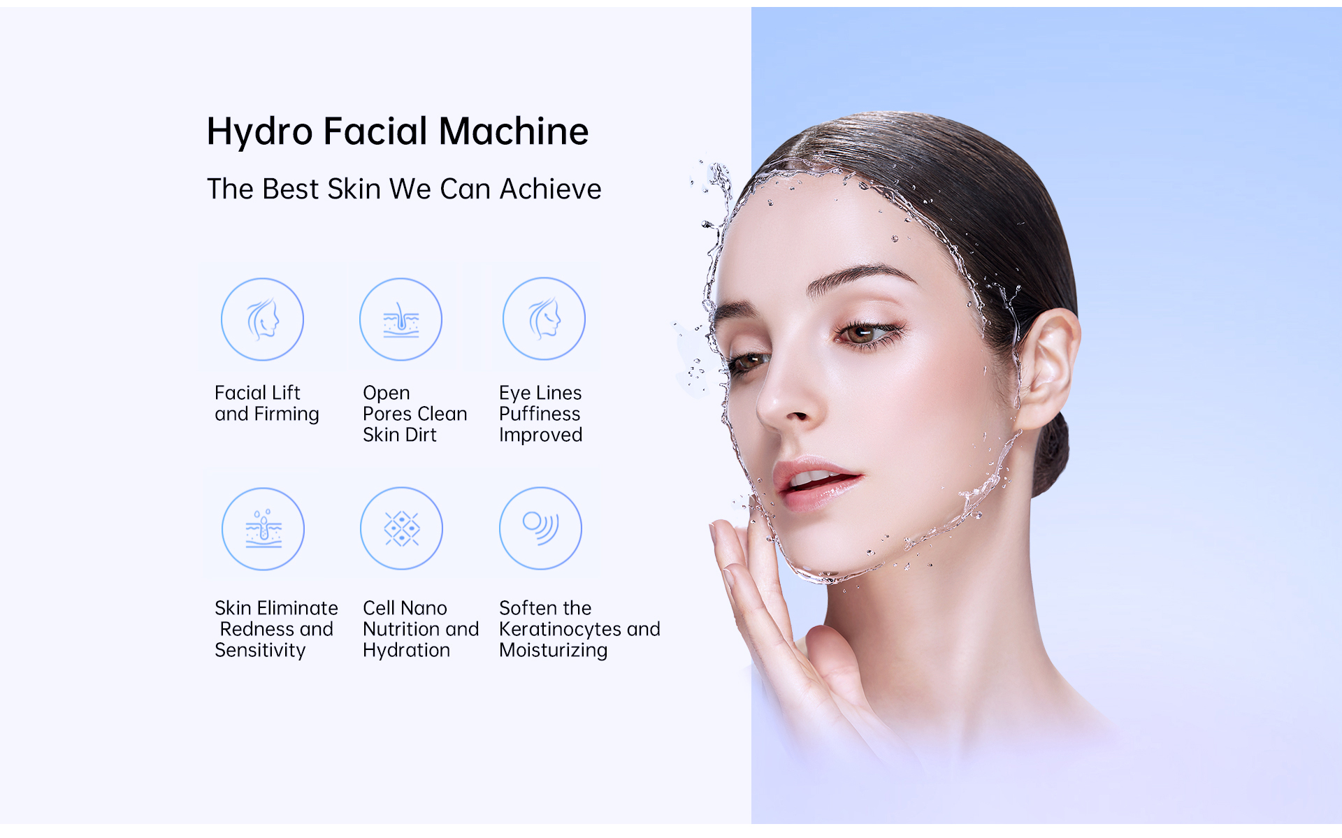6 In 1 Water Oxygen Jet Ultrasonic Deep Cleaning Microdermabrasion Hydra Dermabrasion Facial Machine Aqua Peel Facial Machine