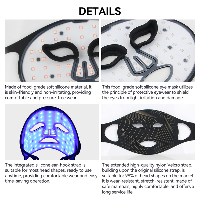 Custom Private Label 510K Wireless Home Use Beauty Red Light Therapy Infrared Light Eye Face Led Facial Mask