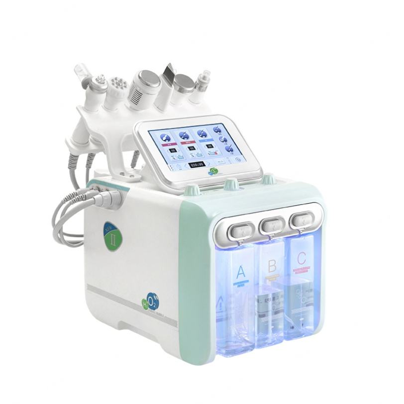 Portable Small Bubble hydro diamond facial Device 6 in 1 Aqua Peeling Water Dermabrasion Facial Cleaning Machine for Salon