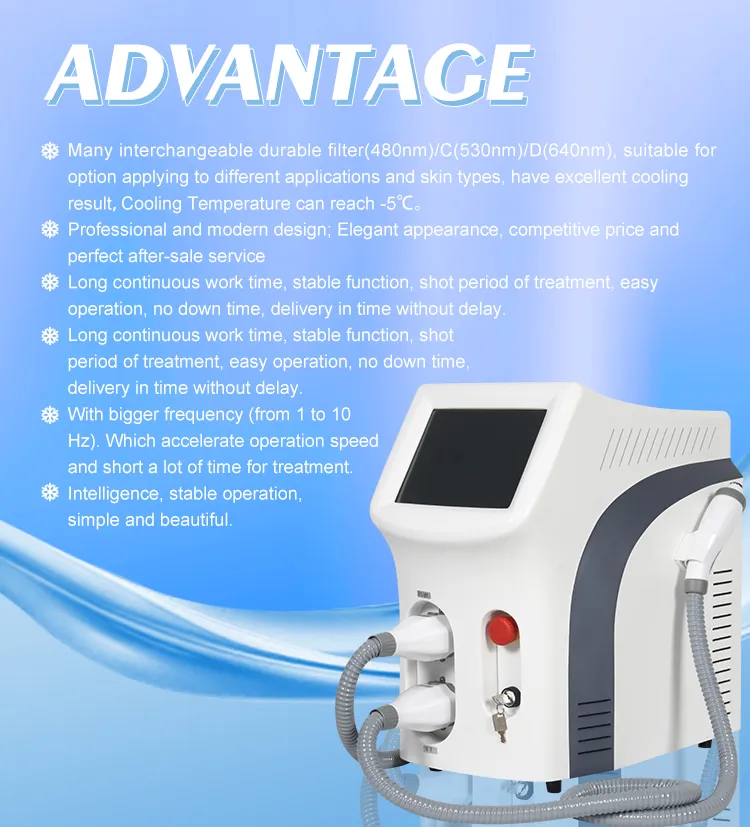Medical CE Approved IPL Aesthetic Laser Hair Removal Elight Facial Permanent Hair Removal Machine