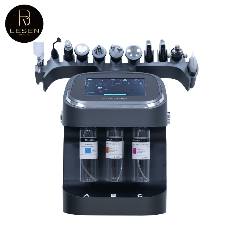 Black Desktop Hydra Bubble 10/11 Hydro Dermabrasion Facial Machine Nano Oxygen Jet US/UK Compatible Face Body Salon Use