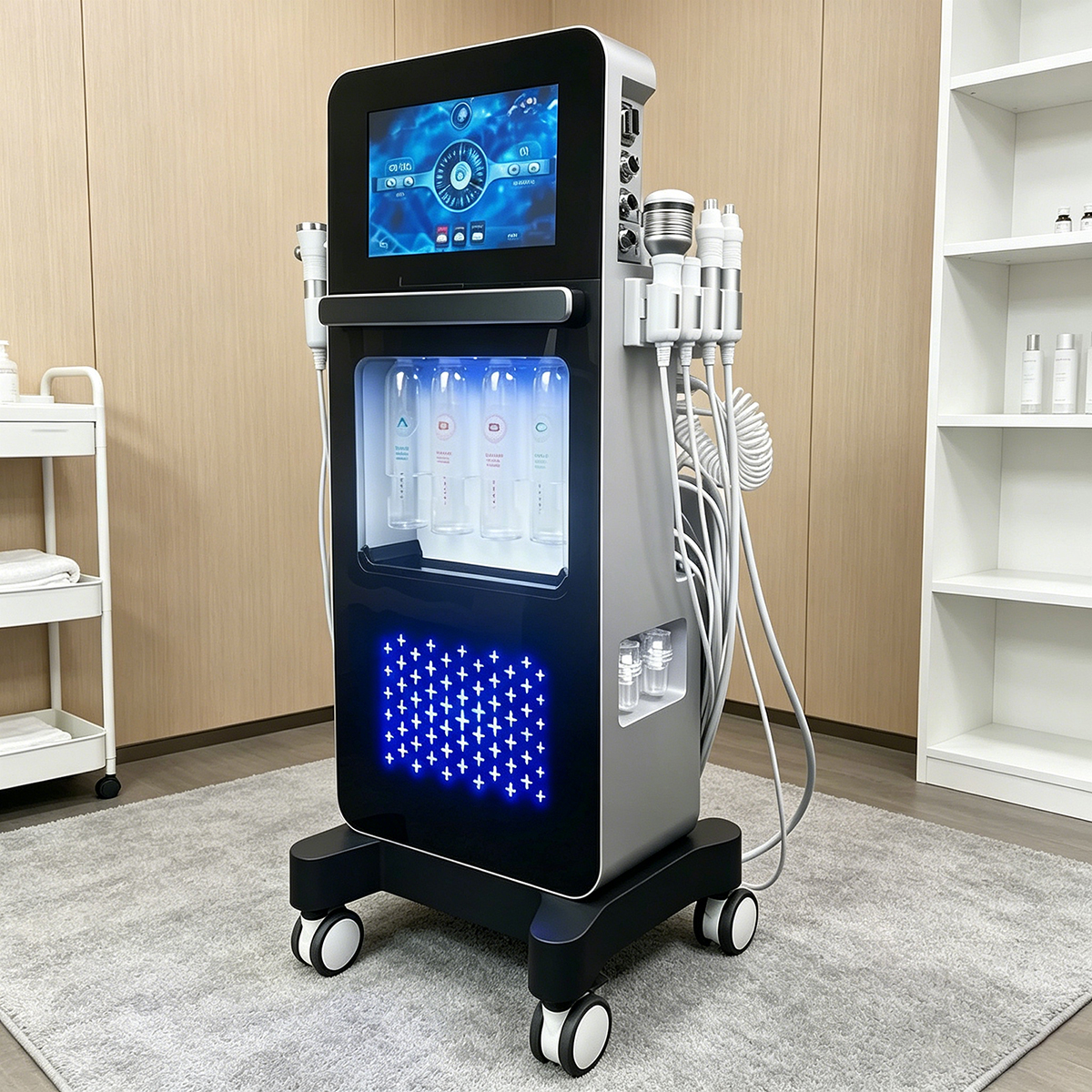 17 In1 Skin Rejuvenation Face Cleaning Facial Microdermabrasion Water Oxygen H2O2 Super Bubble Machine Hydra Beauty System