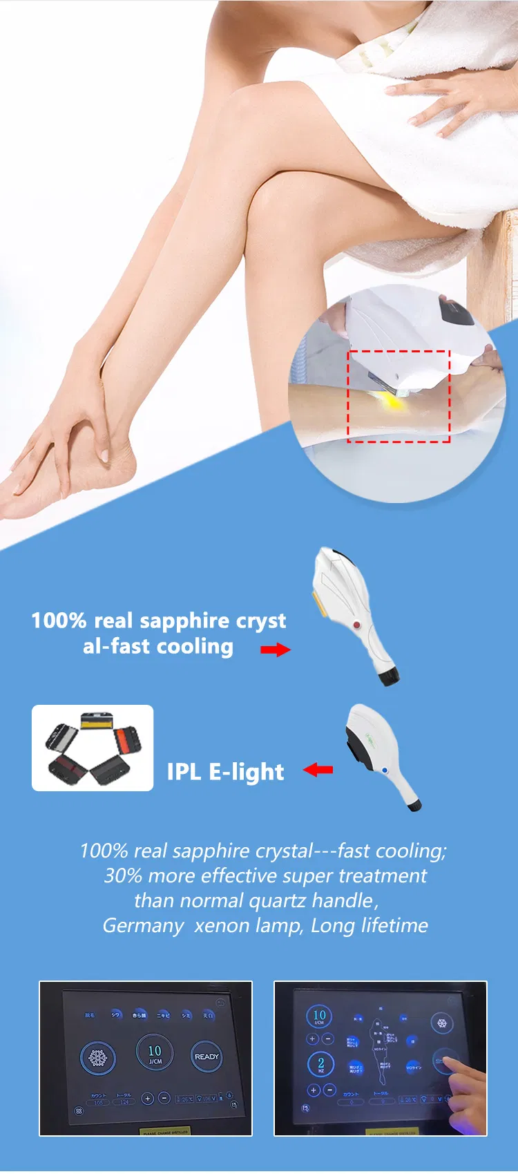 Laser Scar and Acne Removal Beauty IPL Beauty Machine Wrinkle Removal Facial Massage Machine