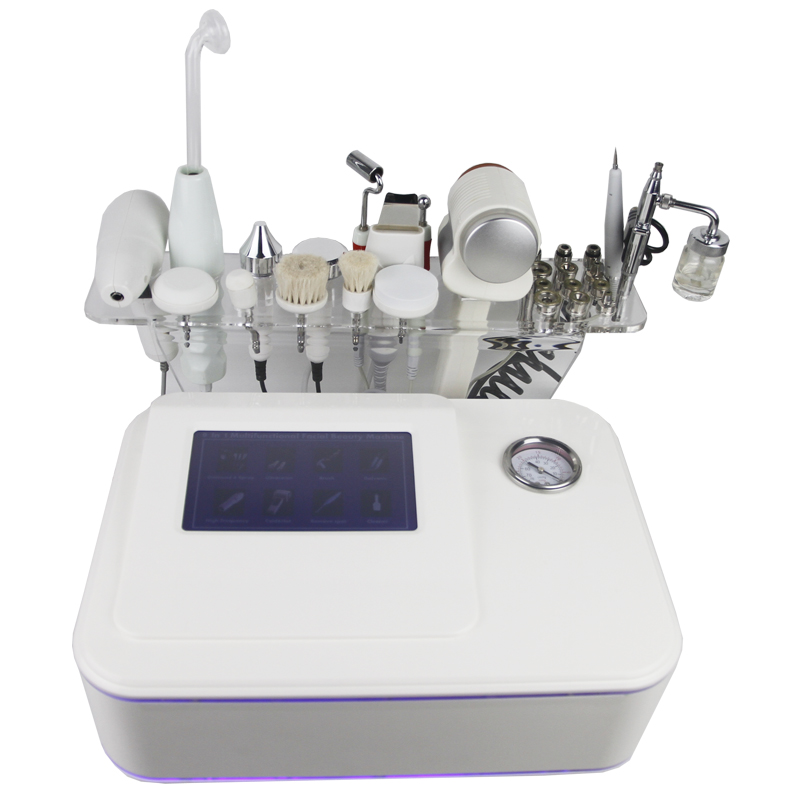 Multifunction 10 in 1 Diamond Tip Microdermabrasion Electro Cautery Spot Skin Tag Removal High Frequency Galvanic Facial Machine
