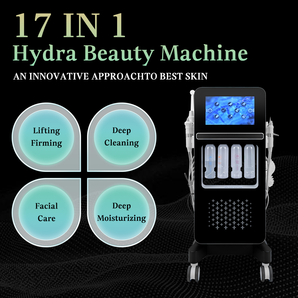 17 in 1 Hydra Oxygen Facial Machine Dermabrasion Facial Shrink Pores Skin Young Hydra Beauty Facial Machine