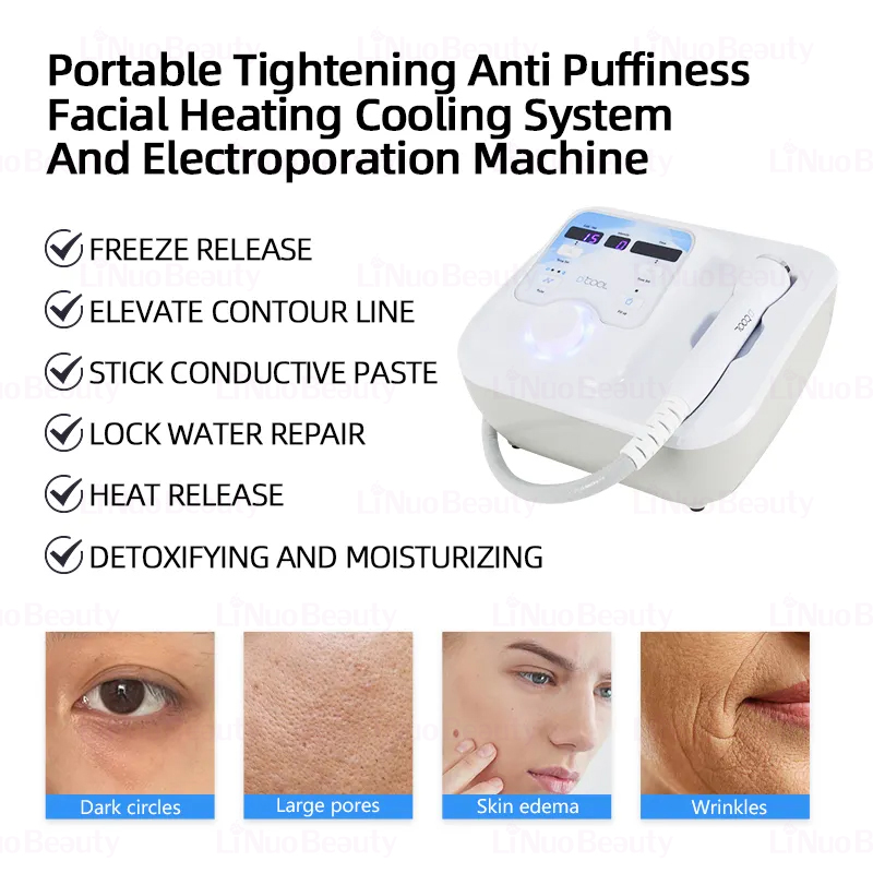 Hot &amp; Cold Hammer Skin Cool Lifting Cryo Facial Equipment US Plug ABS Material Desktop Face Tool