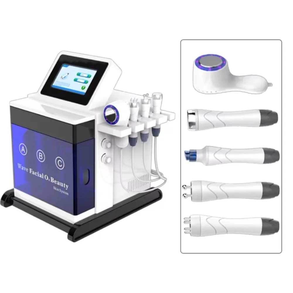 5 in 1 Desktop Hydro Bubble Water Dermabrasion Face Cleaning BIO Microcurrent Face Care Machine