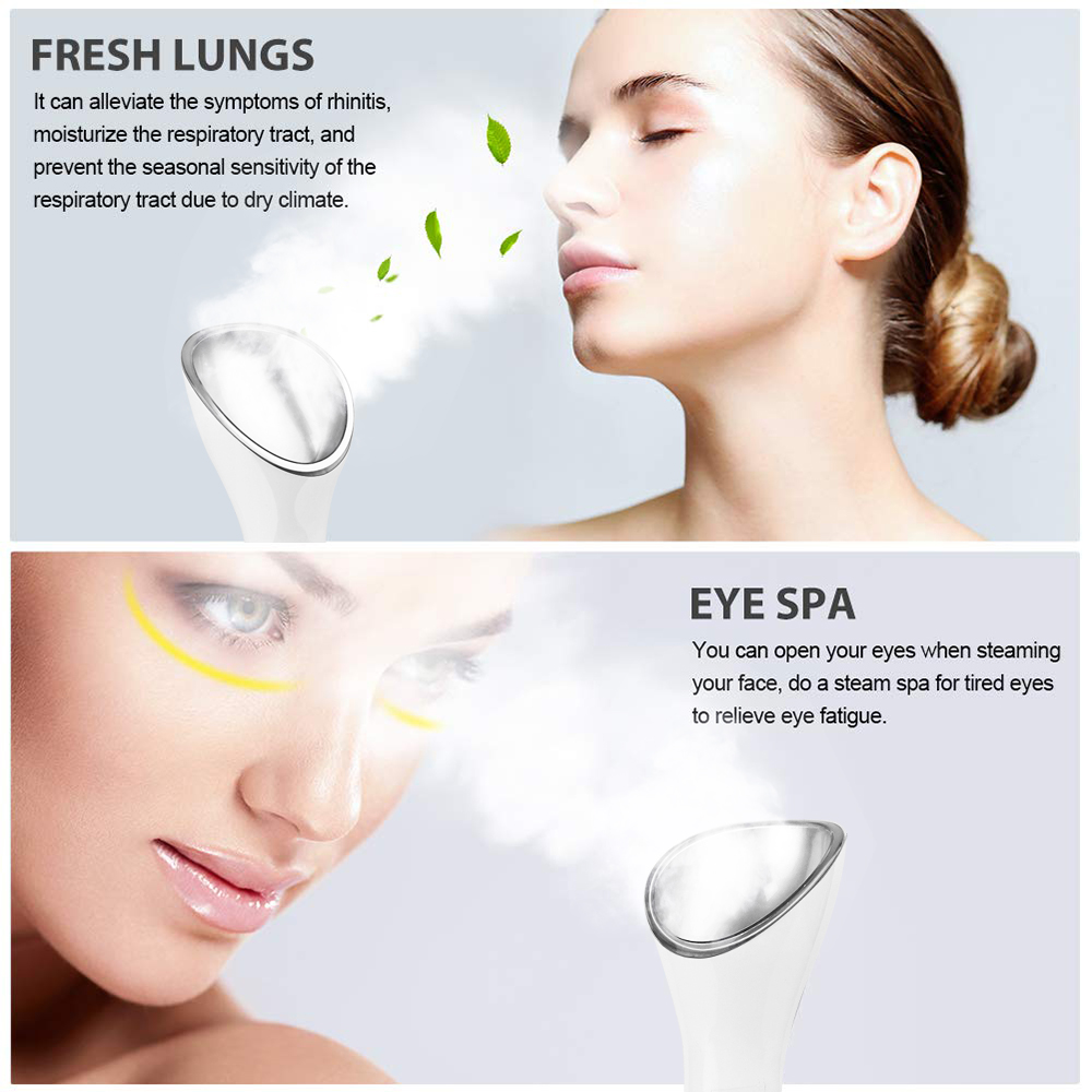 Portable Handheld Nano Ionic Facial Steamer with Hydrating Nasal Cleansing for Beauty Salon Home Use