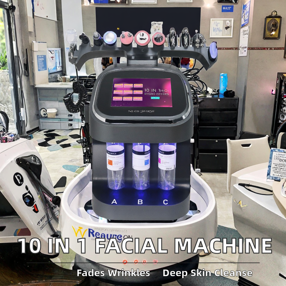 10 in 1 Hydra Dermabrasion Aqua Peeling Machine Hydro Oxygen Facial Dermabrasion Face Deep Cleaning H2o2 Machine Commercial Use