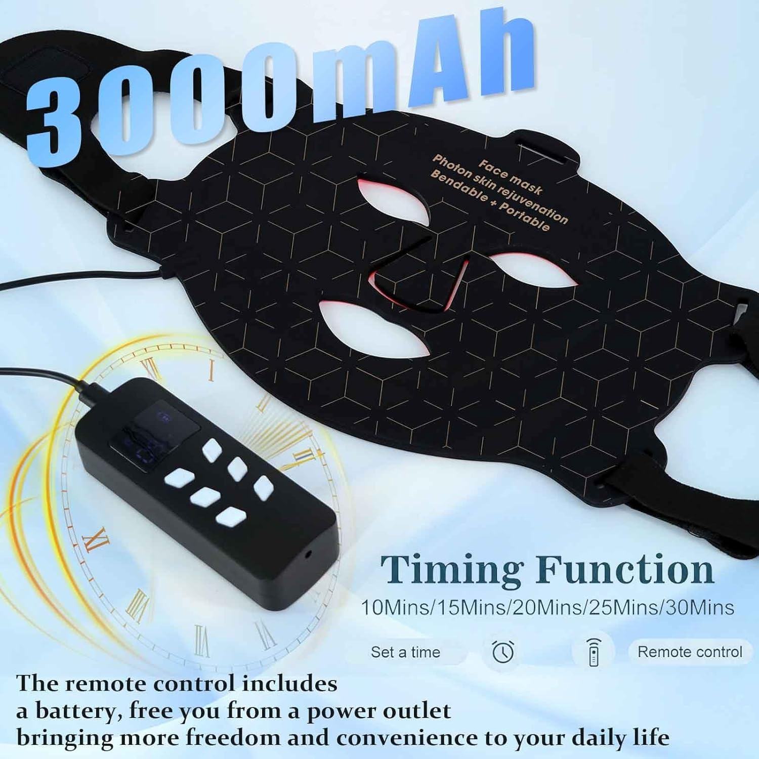 Professional LED Light Therapy Face Mask for Skin Care OEM Private Label Red Blue Light Facial Device US Stock