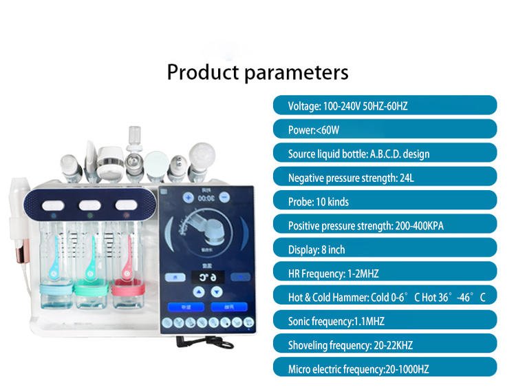 2026 Face Care Deep Hydration Oxygen Peel 8-in-1 Hydro Dermabrasion Oxygen Jet Aqua Small Bubble Skin Clean Facial Care Device
