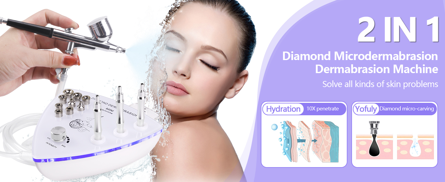 Desktop 2-in-1 Vacuum Diamond Microdermabrasion Pore Cleansing Machine Skin Rejuvenation Eye Care All Skin IT/AU Compatible