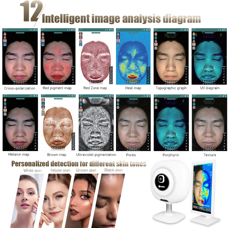 High Quality Portable Facial Analysis Skin Monitor Analyzer Tester 3D Digital Skin Analyzer Machine