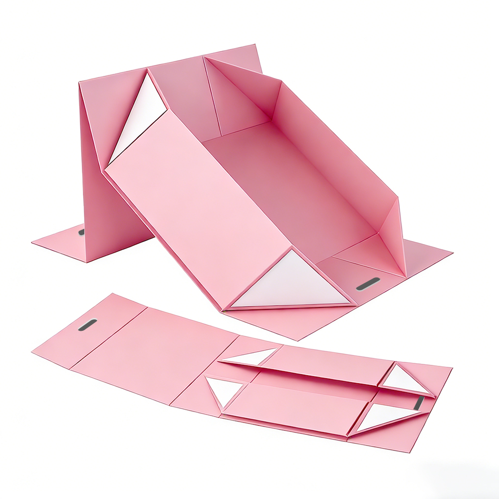 Custom Magnetic Closure Embossing Presentation Box Flap Ribbon Gift Packaging Pink Paper Large Luxury Gift Box