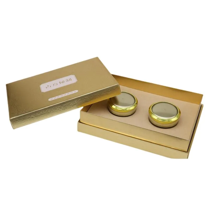 Double-Flap and Drawer Luxury Gift Packaging with Metal Tag for Moon Cake Packing