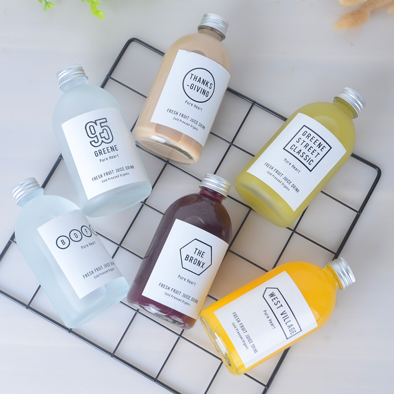 Drinking Glass Bottles 150ml / 270ml / 350ml / 500ml Coffee Air Tight Small Glass Bottle 200ml Custom Jam Glass Bottle With Lids