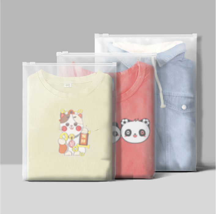 Recyclable Frosted Zipper Bag for Apparel and Footwear Packaging