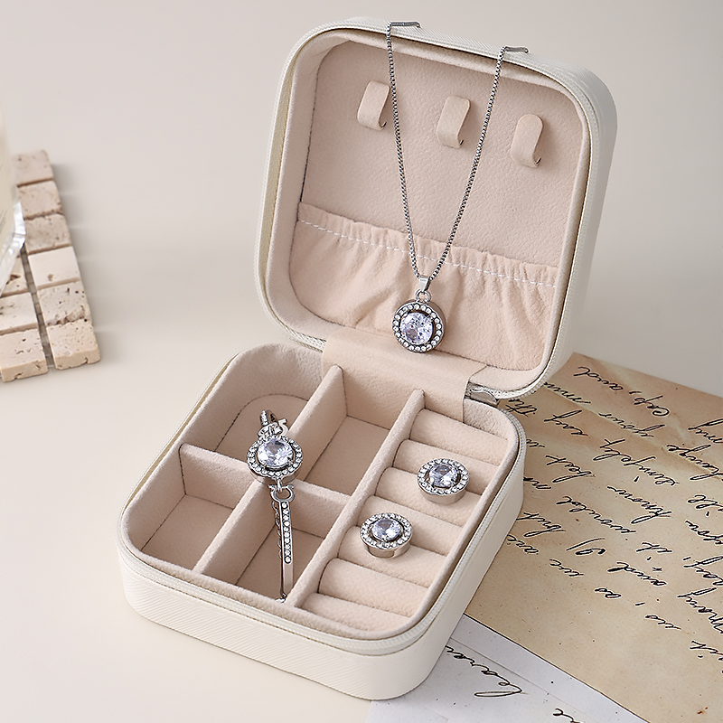 Travel Leather Waterproof Jewelry Gift Box Storage Jewellery Organizer Kid's Jewelry Packaging Box