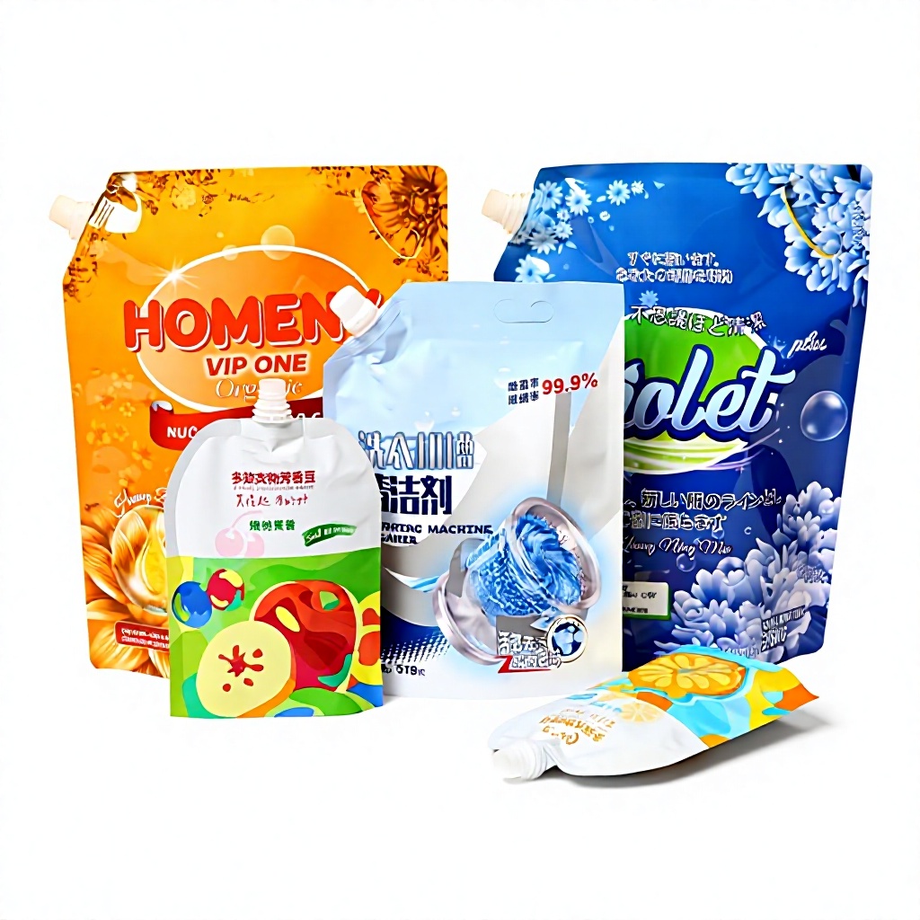 Custom Design Premium Food Grade BPA Free Spout Pouch Liquid Bag for Juice Drink and Jelly Packaging