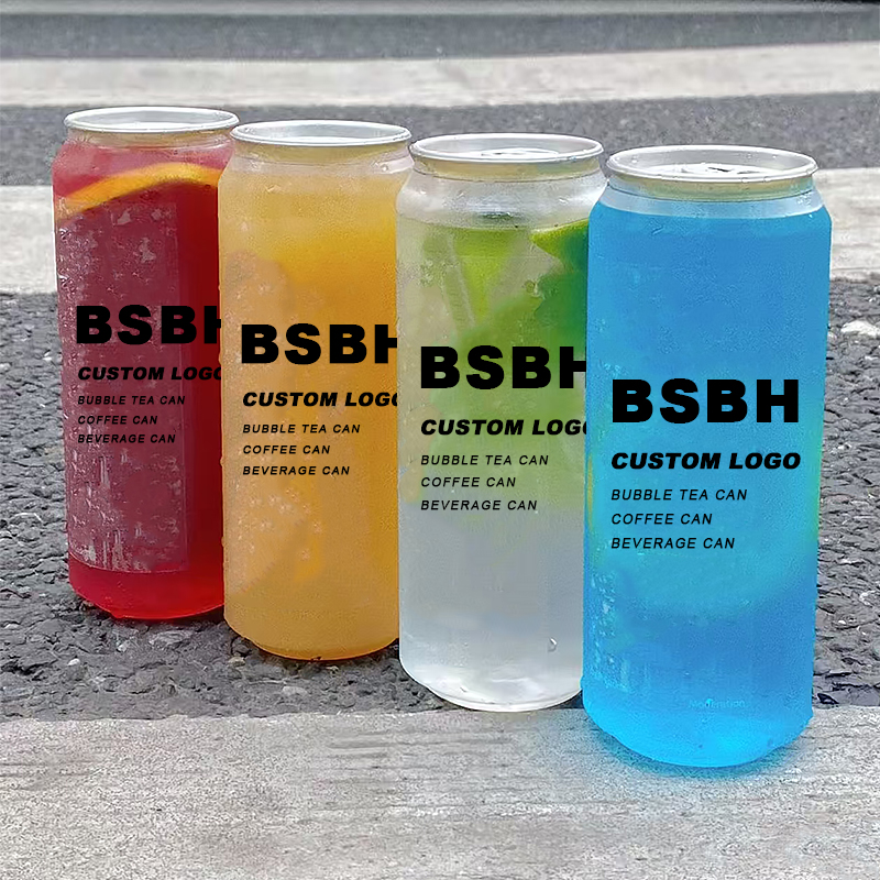 BSBH 500ml Plastic Cans For Beverage Soda Iced Coffee Cold Beer Plastic Pet Can Bottle