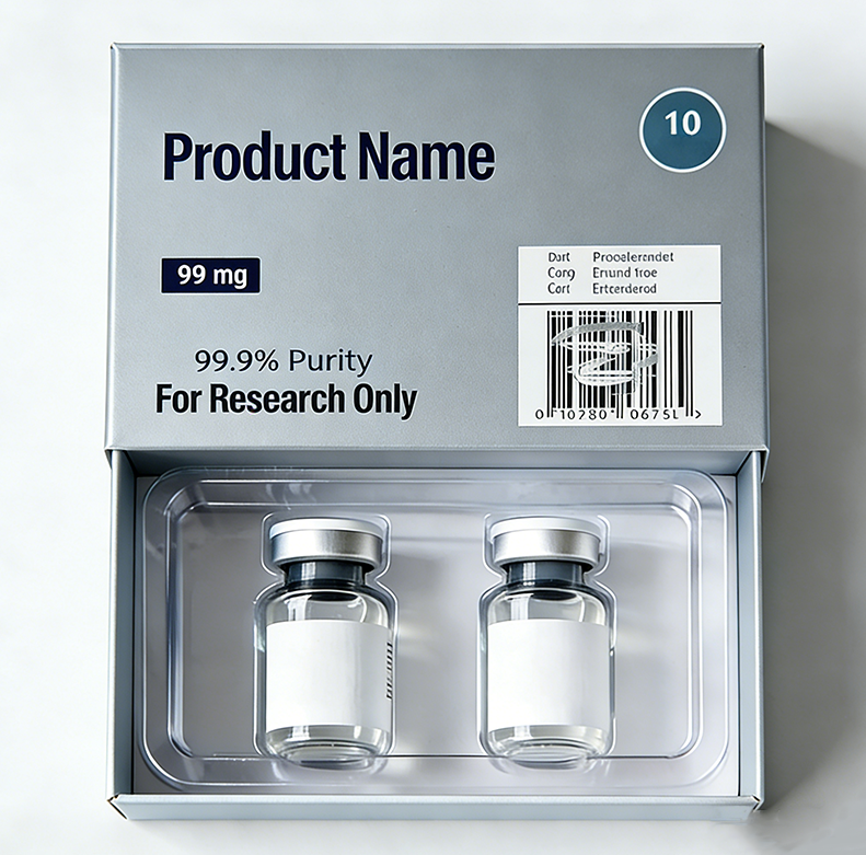 Custom Free Design Waterproof Eco-Friendly Medicine Packaging Pill 2ml/3ml/10ml Label Peptide Box 1pack 2Vials Paper Board