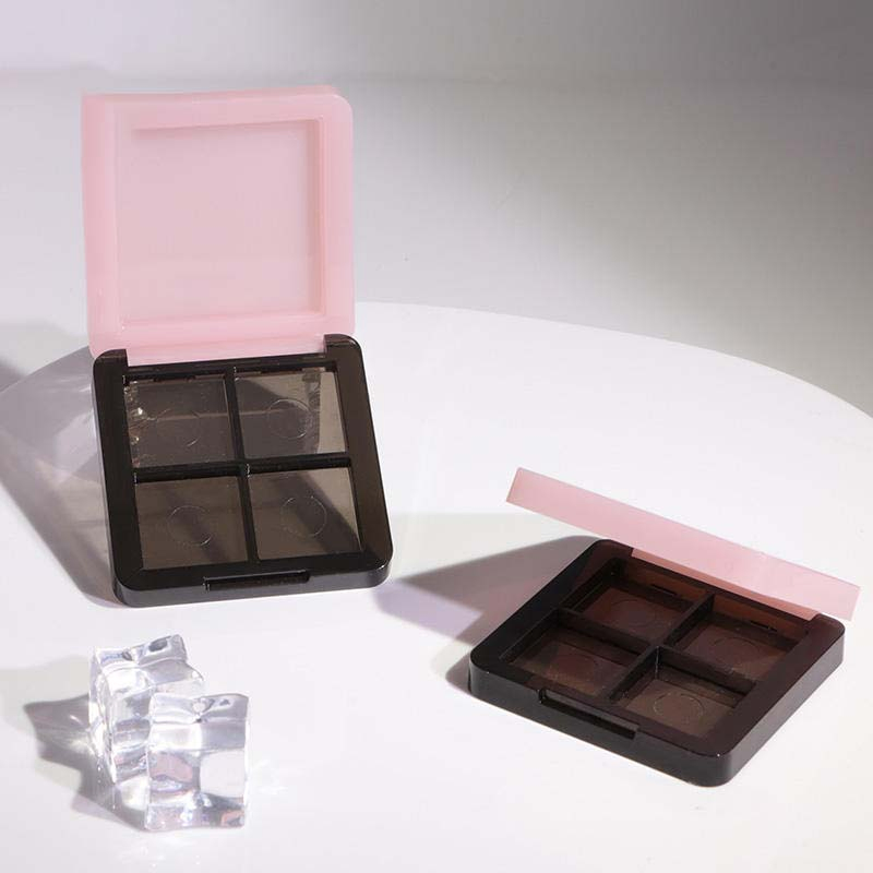Wholesale Custom Square Empty 4-Grid Black Plastic Luxury Eye Shadow Box for Skincare Cosmetic Packaging