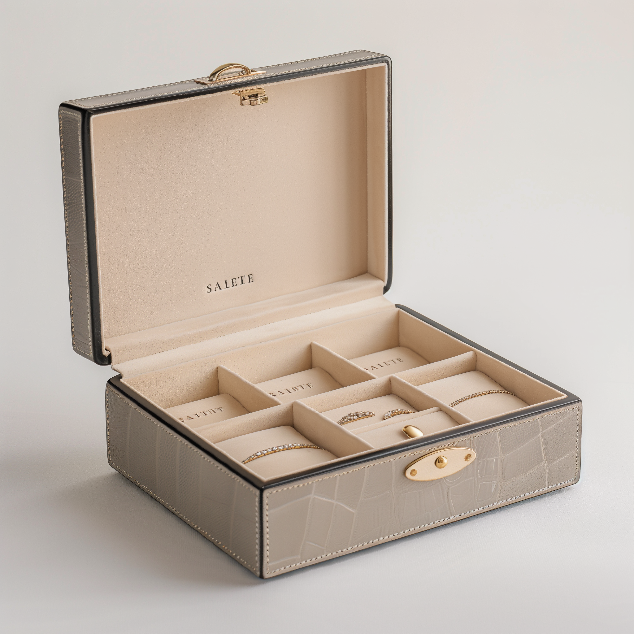 Custom Wholesale Embossing Watch Luxury Handmade High-Grade PU Leather Jewelry Display Box