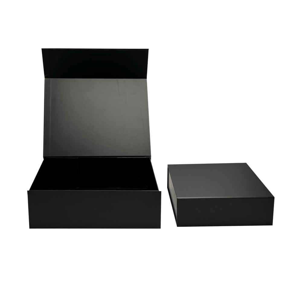 Custom Logo Wholesale Luxury Folding Magnet Clothing Paper Gift Box Packaging With Ribbon Black Magnetic Gift Box