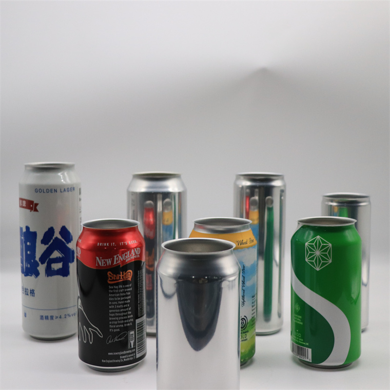 Less Cans Aluminum Beer Wine Soda Can Beverage Packaging Easy Open Ends Customized 200-500ml 7 Colors 2.10mm Tea &amp; Juice