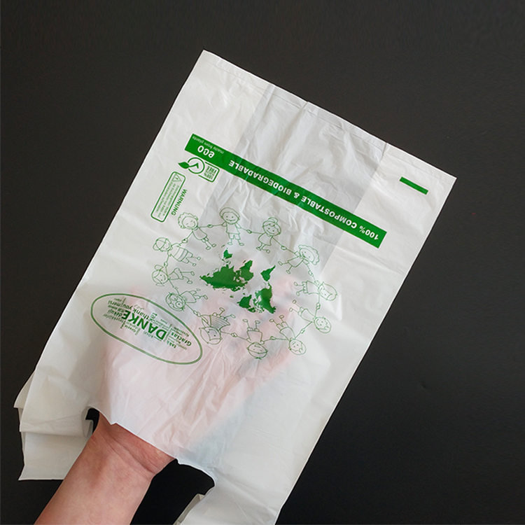Custom Eco-Friendly 100% Biodegradable PLA Plastic Packaging T-Shirts EGP Compostable Shopping Bag Food Fruit Other Items Custom