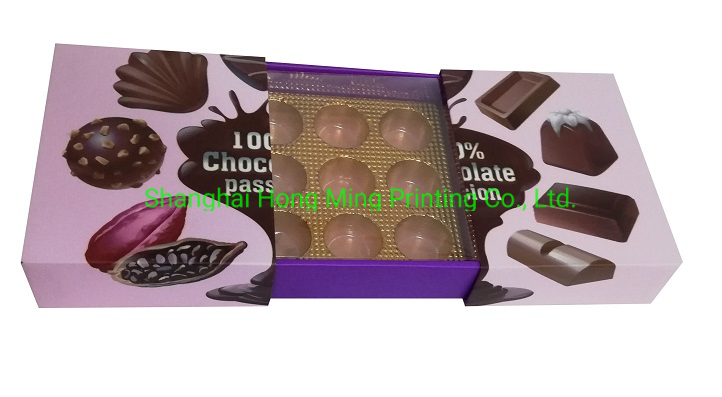 Luxury Packaging Custom Printed Chocolate Box with Plastic Tray Insert